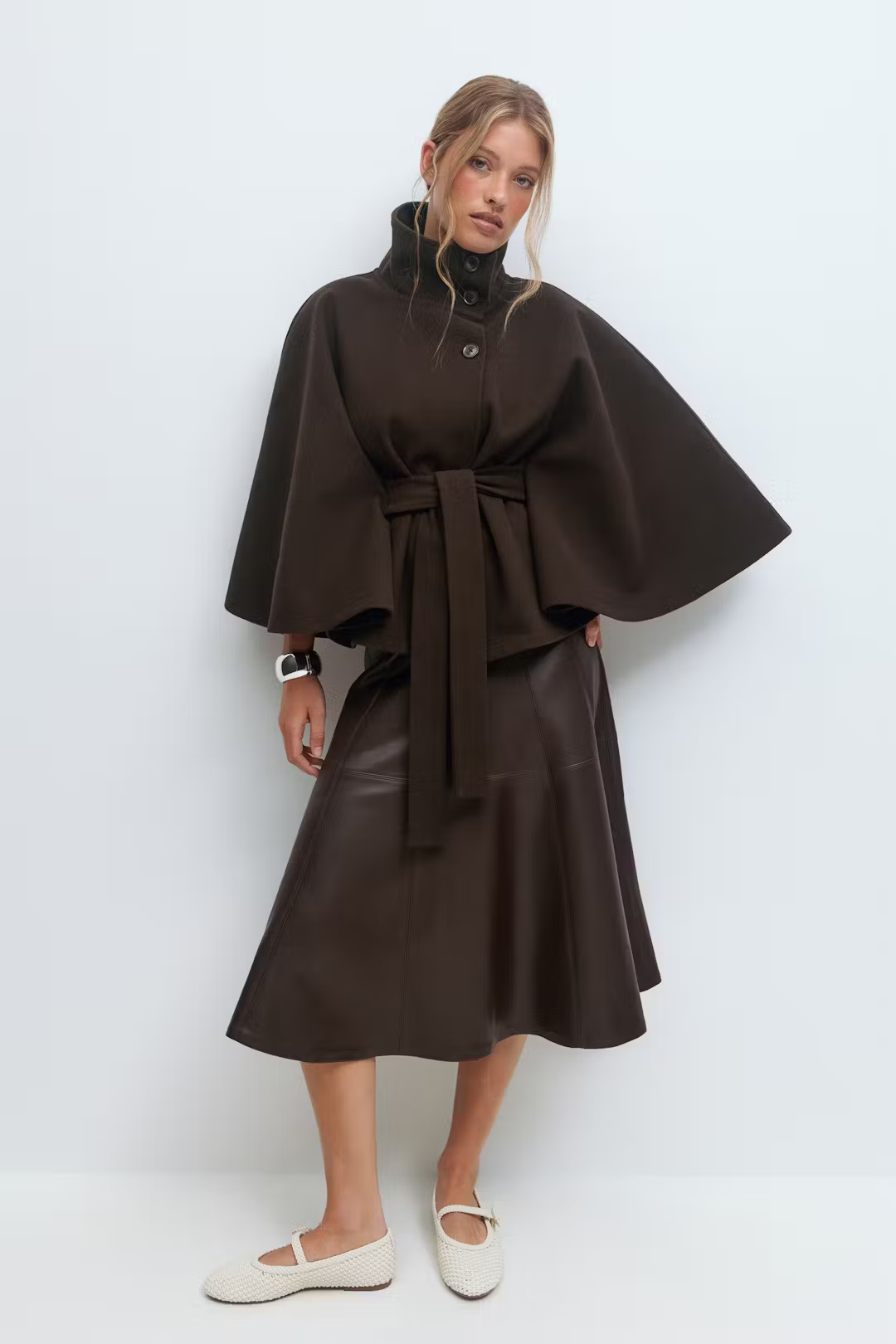 Gianna Cape Belt Coat Noor Laurent