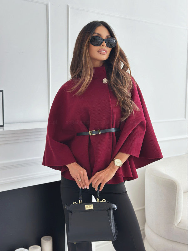 Maria Cape Belt Coat Noor Laurent