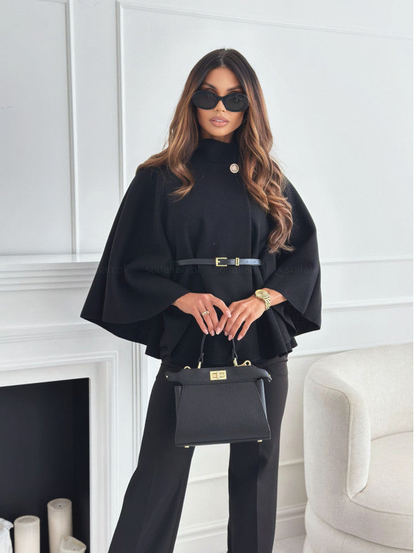 Maria Cape Belt Coat Noor Laurent