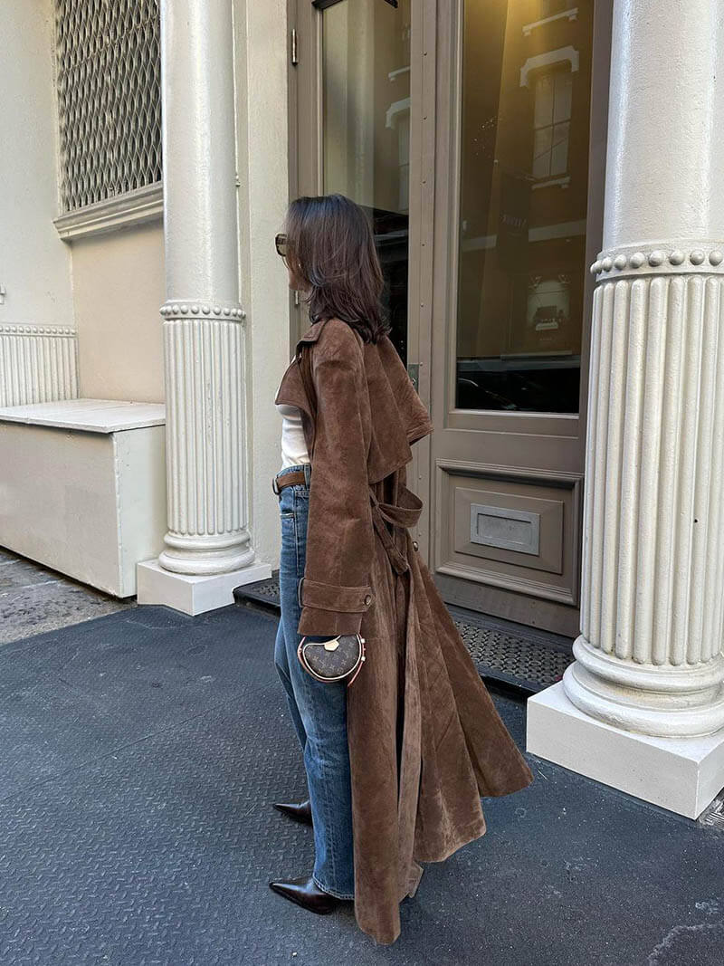 Hailey Suede Trenchcoat