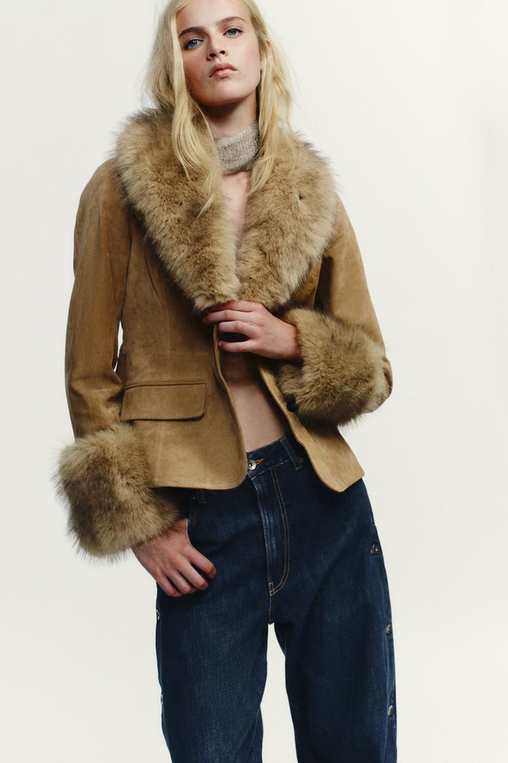 Izara Suede Coat Noor Laurent