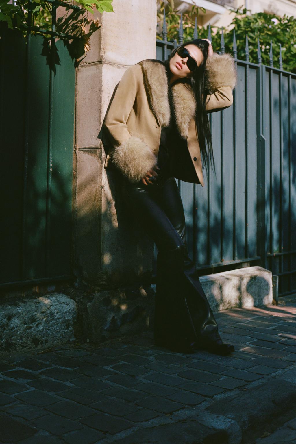 Izara Suede Coat Noor Laurent