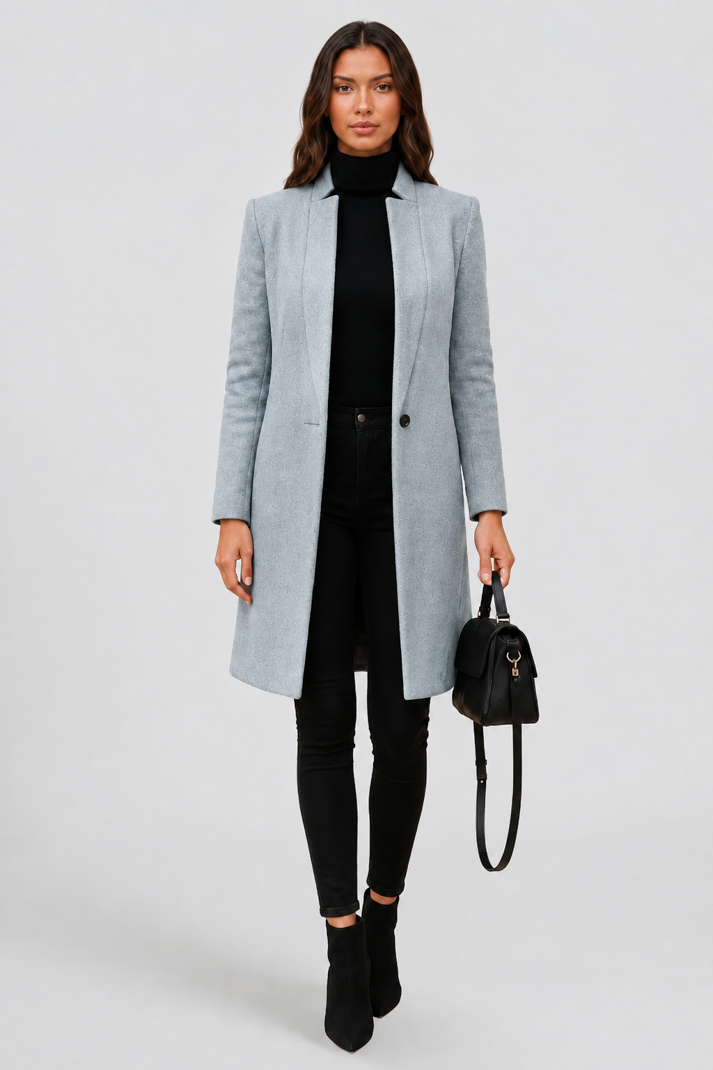 Tailored Longline Wool Coat Audrey Calvero