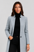 Tailored Longline Wool Coat Audrey Calvero