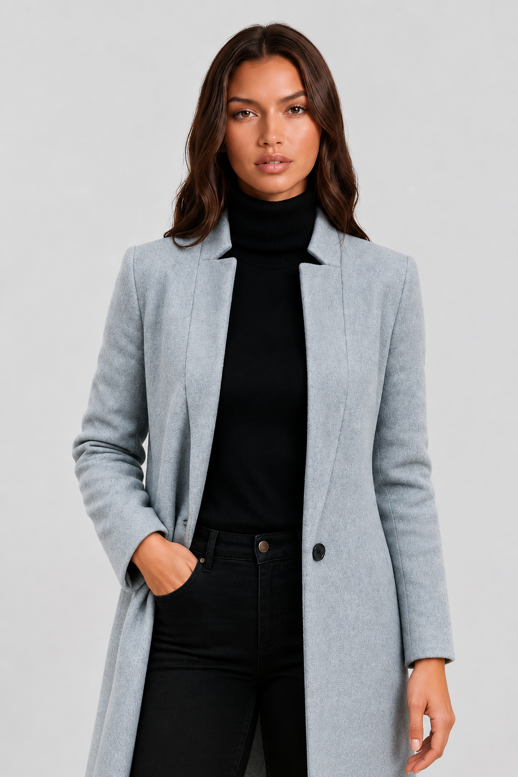 Tailored Longline Wool Coat Audrey Calvero
