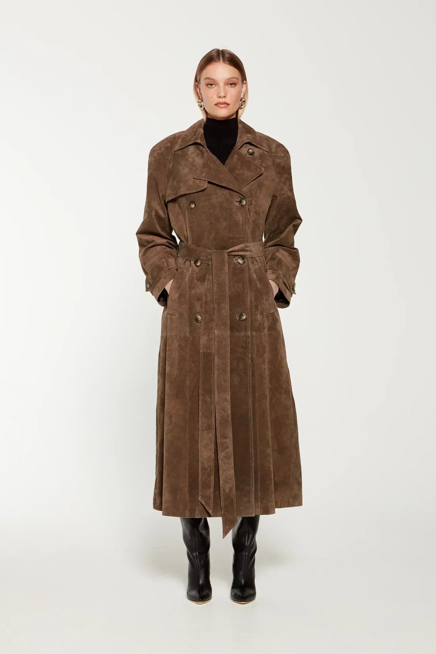 Hailey Suede Trenchcoat