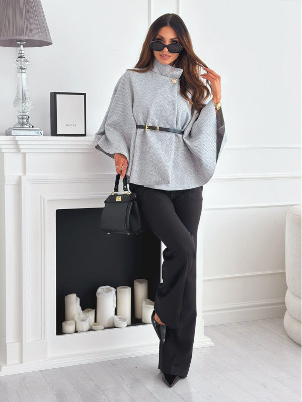 Maria Cape Belt Coat Noor Laurent