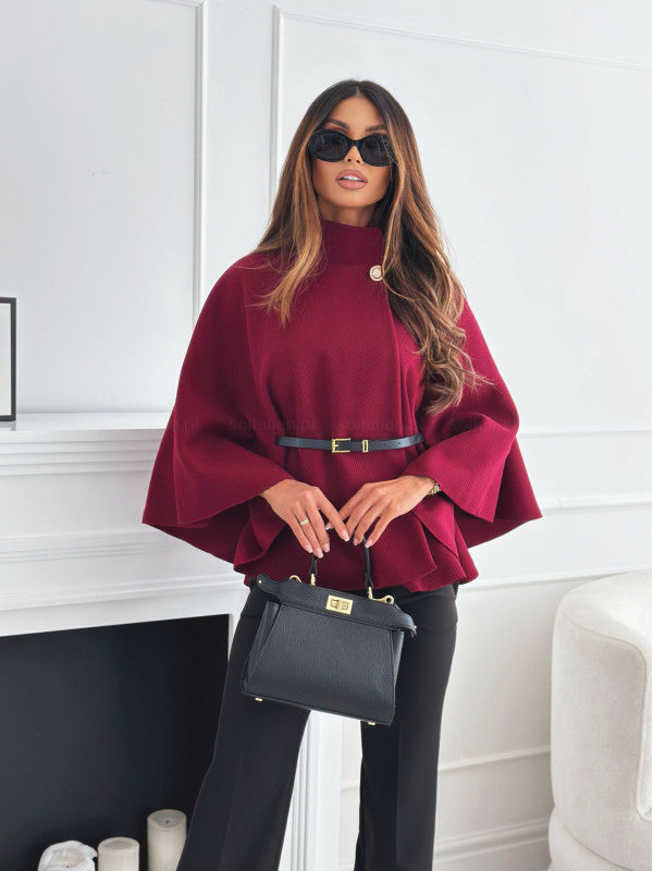 Maria Cape Belt Coat Noor Laurent