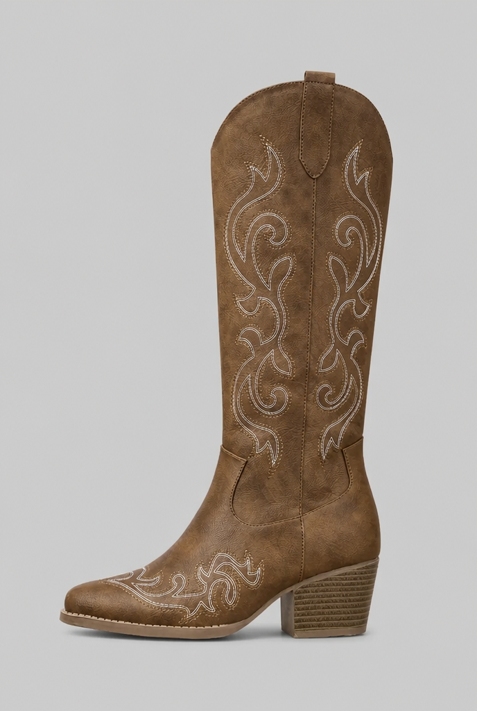 Wide Calf Western Cowboy Boots Audrey Calvero