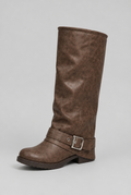 Slouchy Buckle Strap Knee-High Boots Audrey Calvero