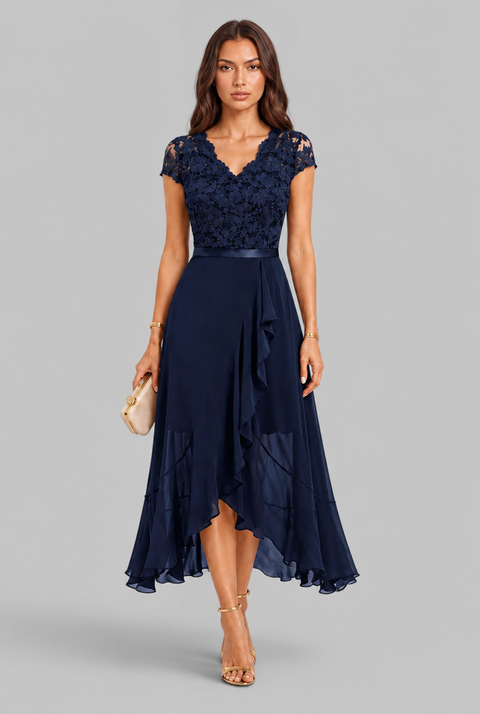Lace Wedding Guest Midi Dress Audrey Calvero