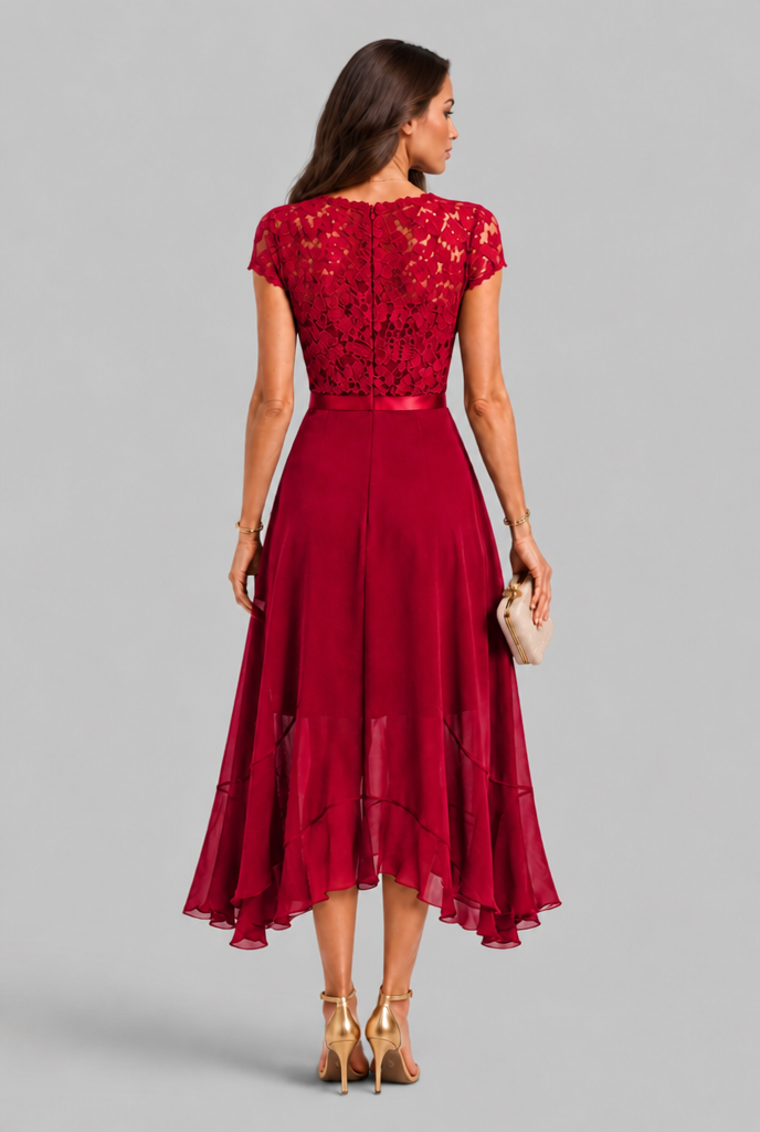 Lace Wedding Guest Midi Dress Audrey Calvero