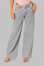 Bow Pocket Wide Leg Jeans Audrey Calvero