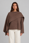 Draped Wool Cape Jacket Audrey Calvero