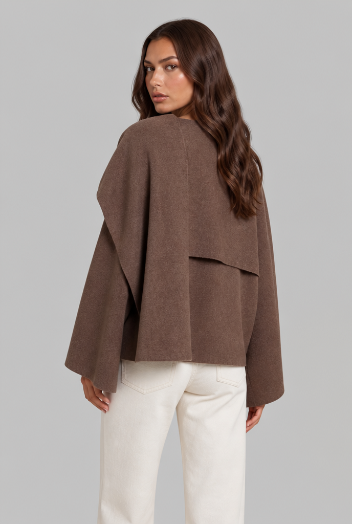 Draped Wool Cape Jacket Audrey Calvero