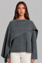 Draped Wool Cape Jacket Audrey Calvero