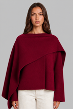 Draped Wool Cape Jacket Audrey Calvero