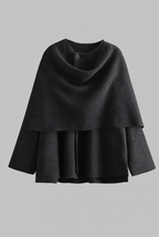 Draped Wool Cape Jacket Audrey Calvero