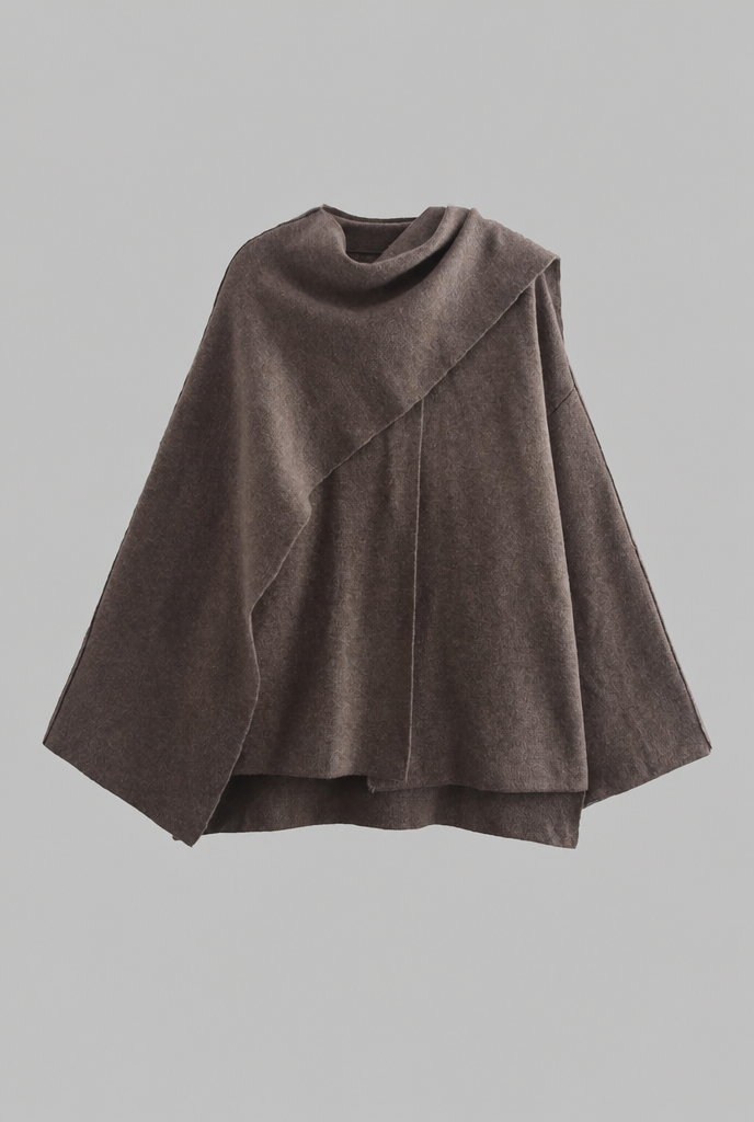 Draped Wool Cape Jacket Audrey Calvero