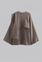 Draped Wool Cape Jacket Audrey Calvero