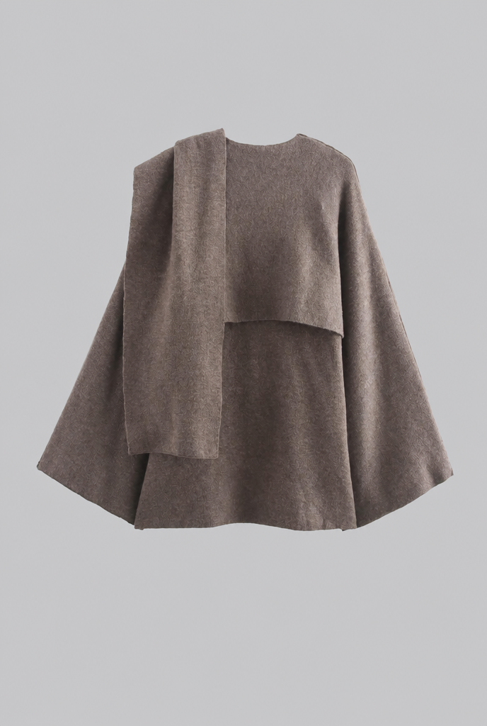 Draped Wool Cape Jacket Audrey Calvero