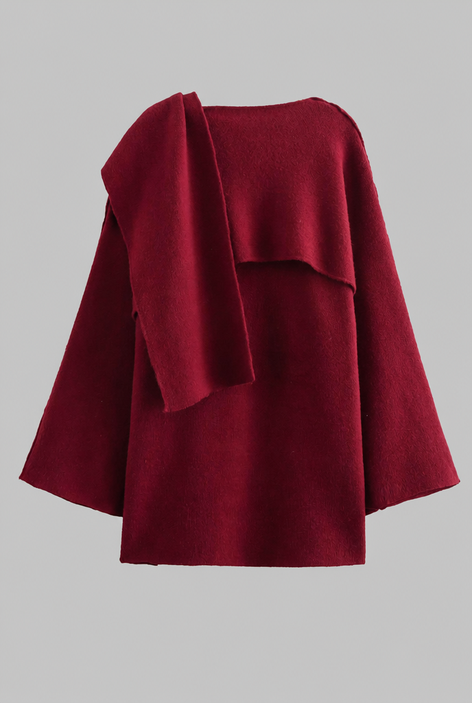 Draped Wool Cape Jacket Audrey Calvero