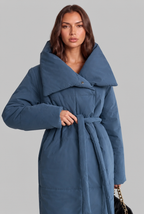 Long Puffer Coat with Oversized Collar Audrey Calvero