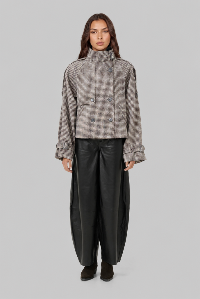 Cropped Jacket with Buckle Detail Audrey Calvero