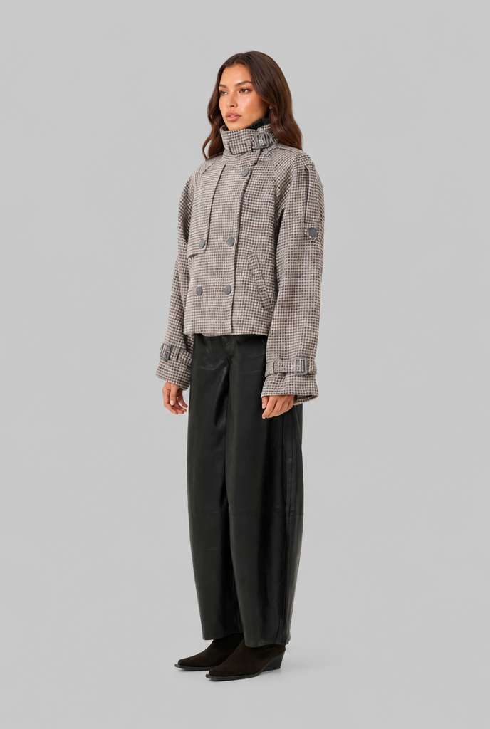 Cropped Jacket with Buckle Detail Audrey Calvero