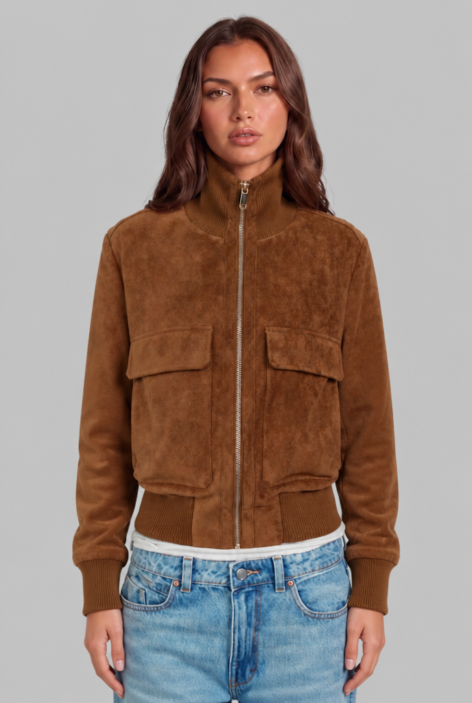 Suede Bomber Jacket Audrey Calvero
