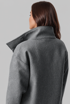 Cropped Wool Jacket with Funnel Neck Collar Audrey Calvero