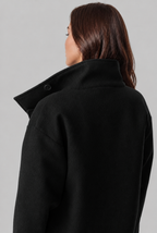 Cropped Wool Jacket with Funnel Neck Collar Audrey Calvero