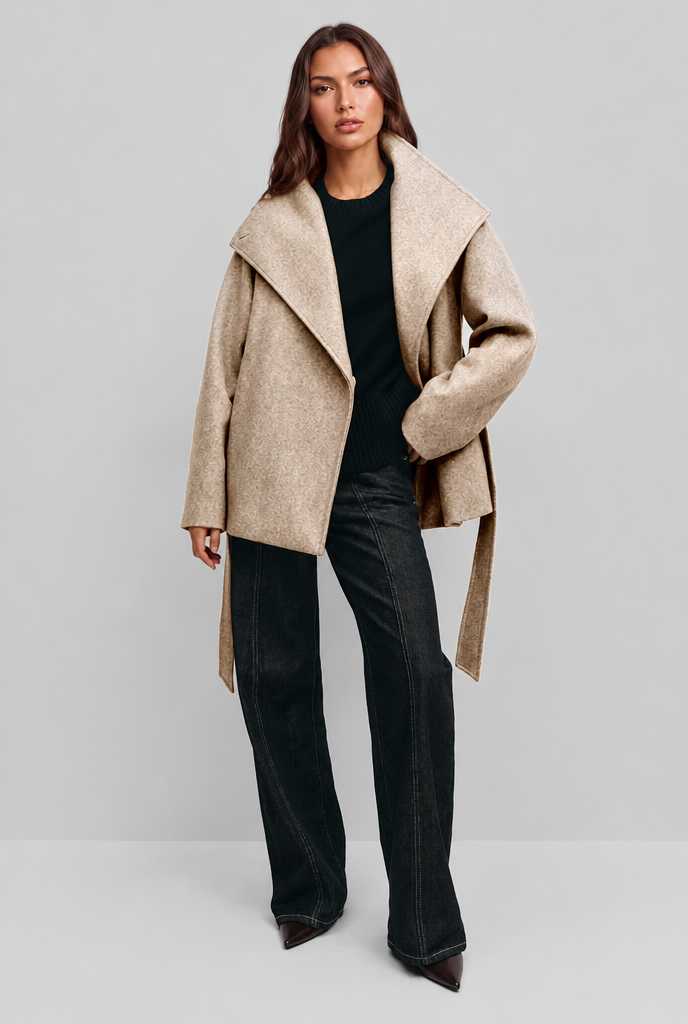 Belted Wool Coat Audrey Calvero