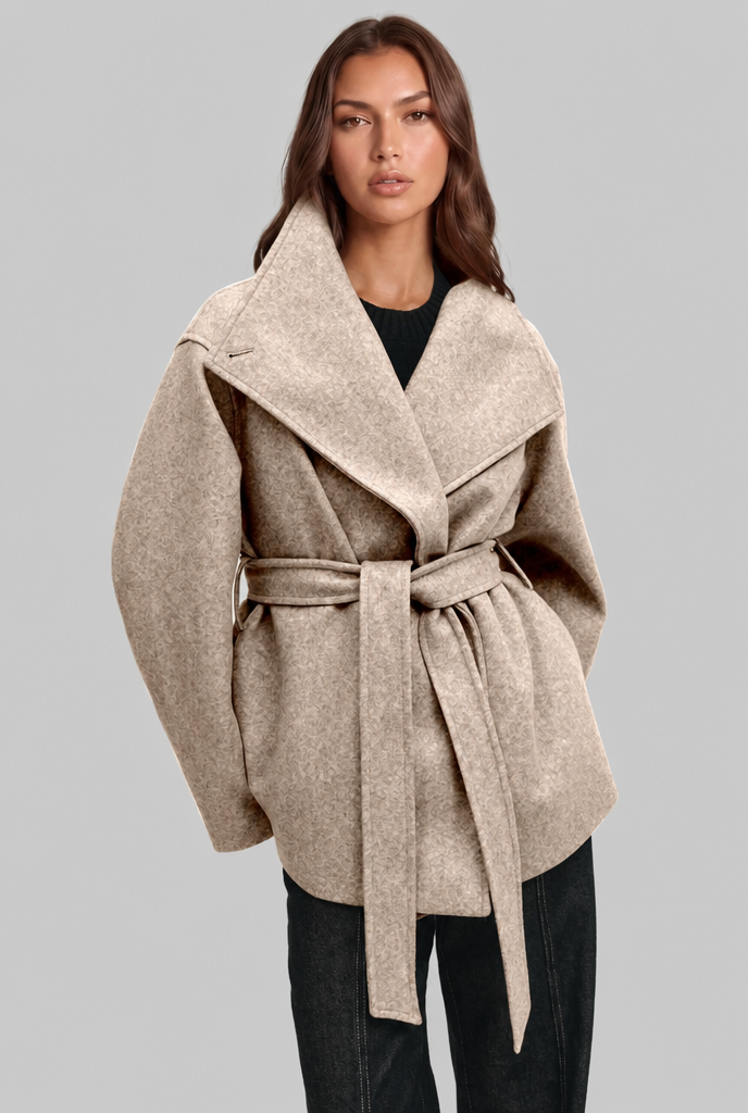 Belted Wool Coat Audrey Calvero