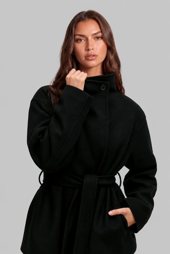 Belted Wool Coat Audrey Calvero