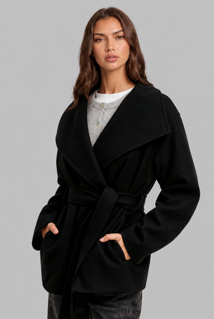 Belted Wool Coat Audrey Calvero