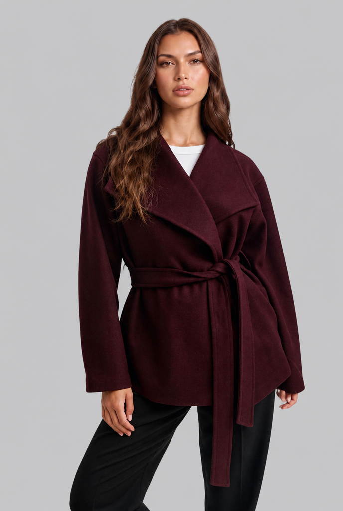 Belted Wool Coat Audrey Calvero