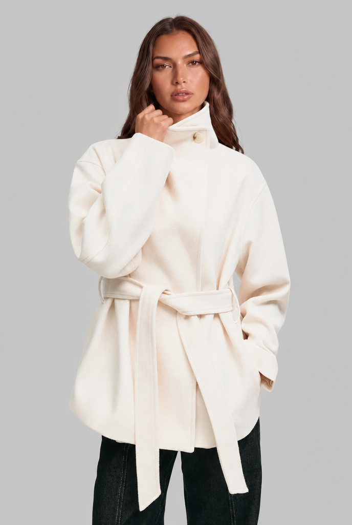 Belted Wool Coat Audrey Calvero