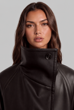 Cropped Leather Jacket with Belt Audrey Calvero