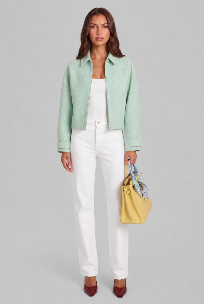 Cropped Textured Jacket Audrey Calvero
