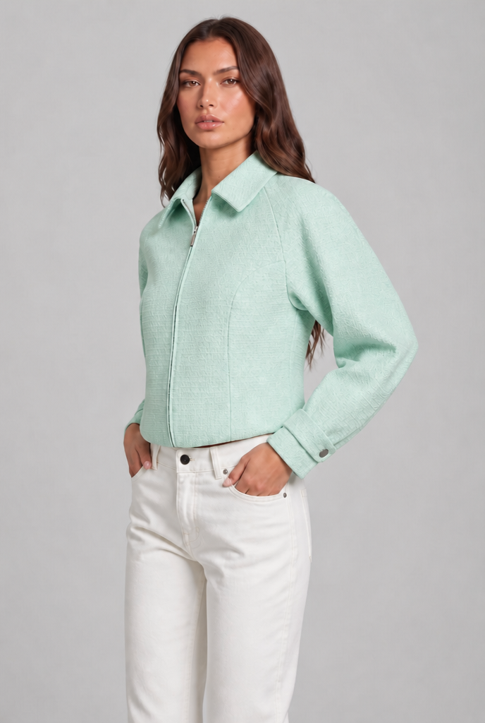 Cropped Textured Jacket Audrey Calvero