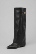 Knee-High Boots with Gold Buckle Audrey Calvero