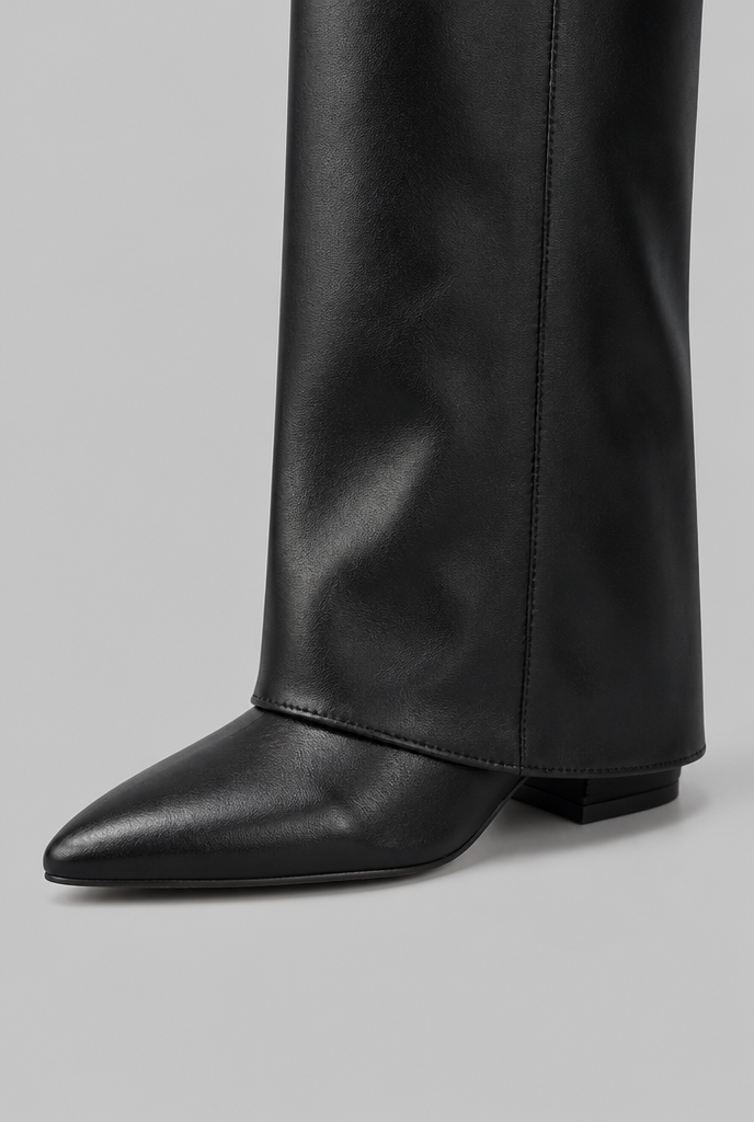 Knee-High Boots with Gold Buckle Audrey Calvero