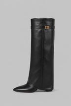 Knee-High Boots with Gold Buckle Audrey Calvero