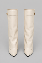 Knee-High Boots with Gold Buckle Audrey Calvero