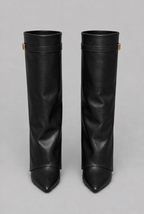 Knee-High Boots with Gold Buckle Audrey Calvero
