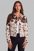 Cow Print Denim Jacket Audrey Calvero