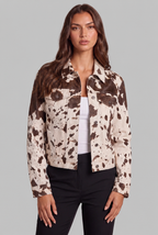 Cow Print Denim Jacket Audrey Calvero