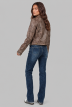 Cropped Leather Jacket Audrey Calvero