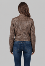 Cropped Leather Jacket Audrey Calvero